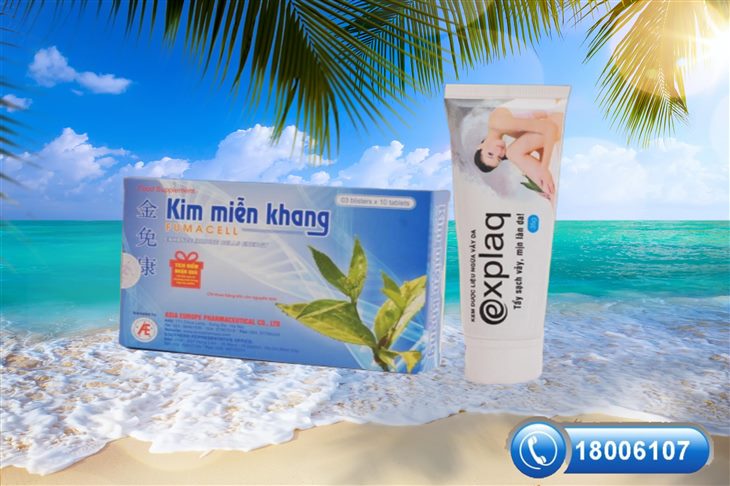   Bộ sản phẩm Kim Miễn Khang và Explaq giúp ngăn ngừa da mặt bị bong tróc đỏ