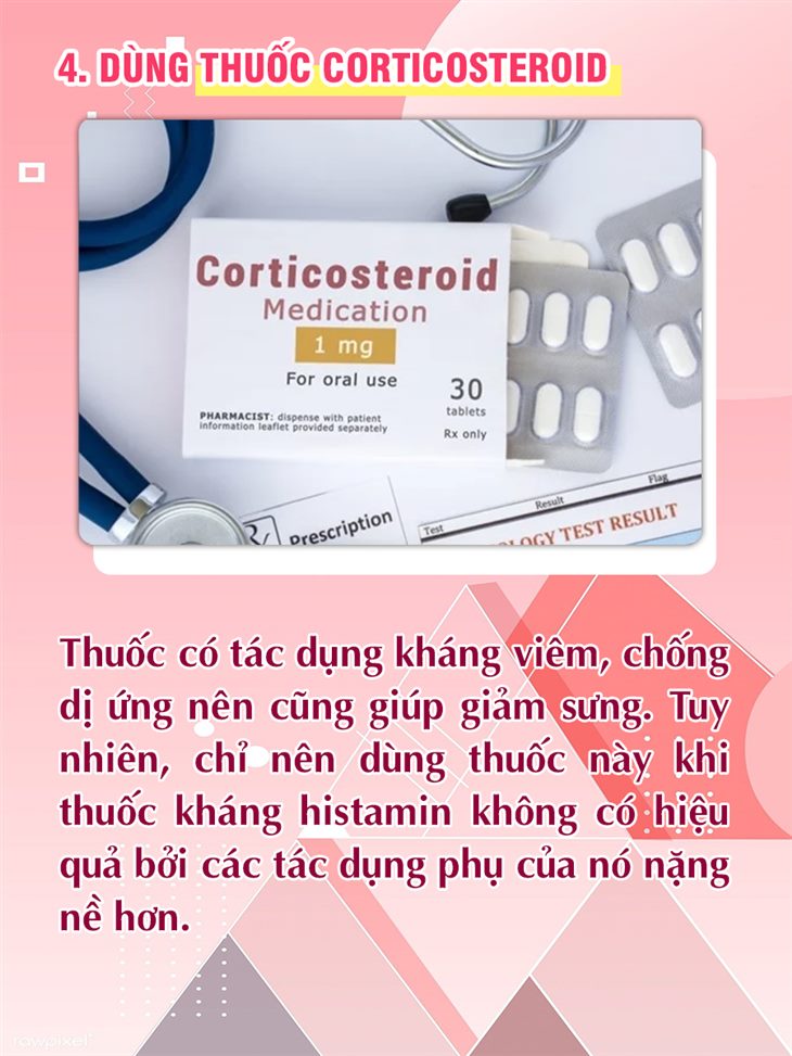 giảm sưng khi bị dị ứng - dùng thuốc corticoid
