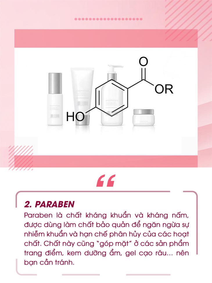 Các thành phần gây kích ứng da trong mỹ phẩm - paraben