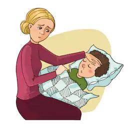   Chị Quỳnh lo lắng khi có con bị mắc căn bệnh cúm A (ảnh minh họa)