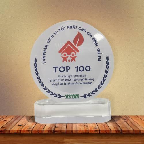 Chứng nhận “Top 100 - Sản phẩm, dịch vụ tốt nhất cho Gia đình, Trẻ em” của Ích Giáp Vương