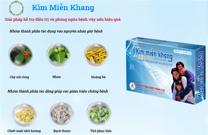 Kim Miễn Khang giúp hỗ trợ cải thiện bệnh vảy nến hiệu quả