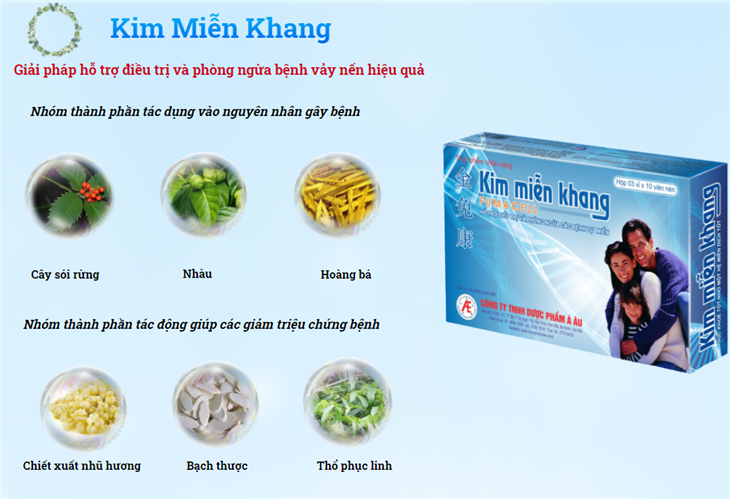  Kim Miễn Khang giúp hỗ trợ cải thiện bệnh vảy nến hiệu quả