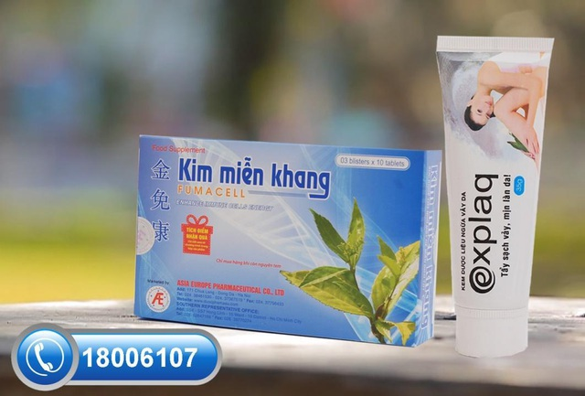 Bộ đôi thảo dược Kim Miễn Khang & Explaq giúp cải thiện bệnh vảy phấn trắng hiệu quả