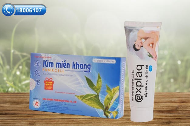 Bộ sản phẩm thảo dược Kim Miễn Khang và Explaq giúp ngăn ngừa vảy nến thể mảng tiến triển