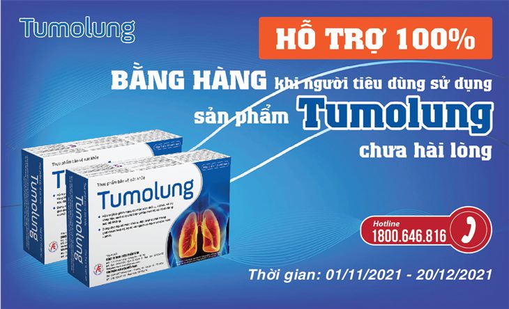 Chương trình cam kết hỗ trợ bằng hàng nếu người tiêu dùng sử dụng sản phẩm Tumolung chưa hài lòng