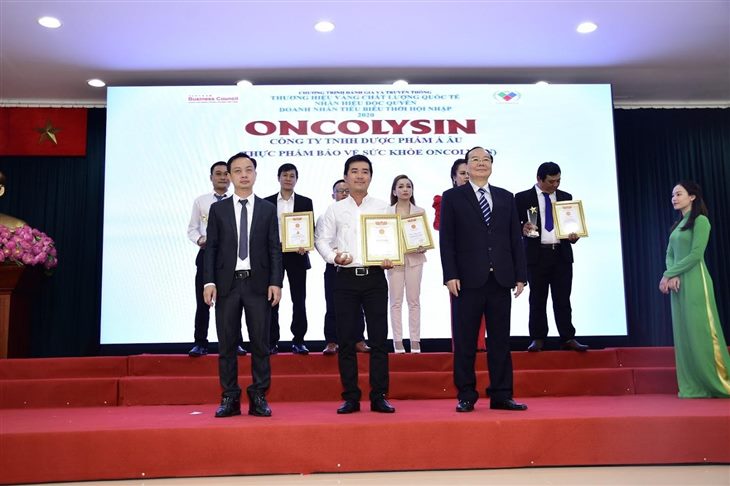 Sản phẩm Oncolysin vinh dự nhận giải “Thương hiệu vàng chất lượng quốc tế” năm 2020