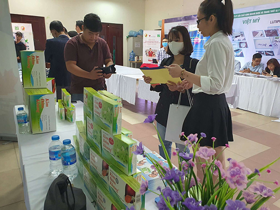 Khách hàng tìm hiểu sản phẩm Kim Đởm Khang tại quầy trưng bày
