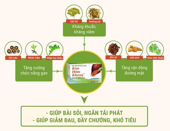 Bài thuốc từ 8 thảo dược quý có đầy đủ trong TPCN Kim Đởm Khang
