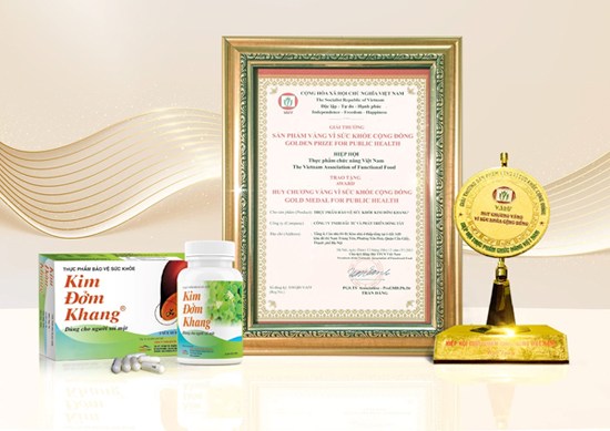 Kim Đởm Khang nhiều lần nhận giải thưởng “Sản phẩm vàng vì sức khỏe cộng đồng”