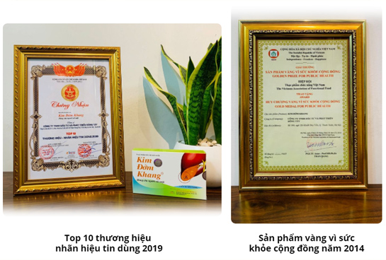 Một số giải thưởng mà Kim Đởm Khang đã nhận được trong gần 10 năm ra đời