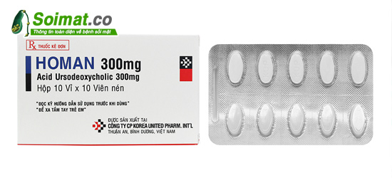 Homan 300mg là một trong những thuốc trị sỏi mật chứa acid ursodeoxycholic