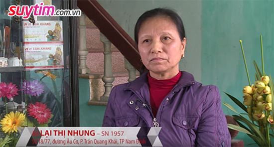 Bà Lại Thị Nhung - TP Nam Định chia sẻ quá trình chữa bệnh của mình